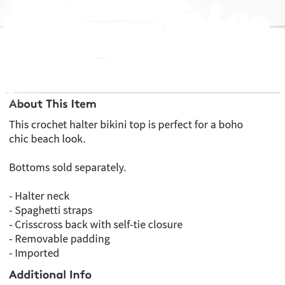 😍NWT😍Nanette Lepore Crochet Bikini Top😍 - Picture 4 of 8